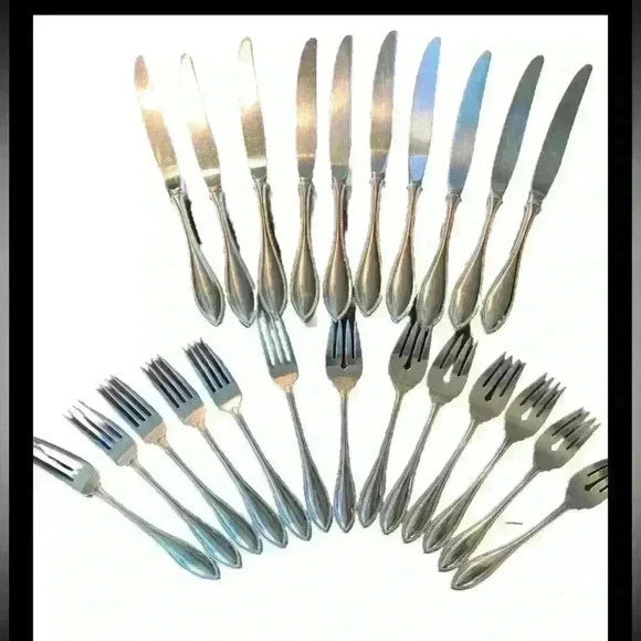 Oneida ARBOR AMERICAN HARMONY Stainless Flatware Set Lot Of 23 Forks And Knives - Picture 1 of 4